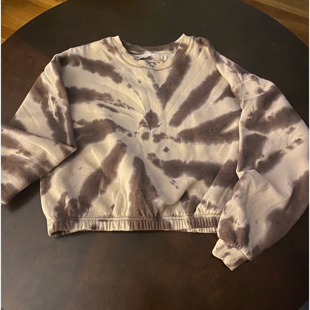 Cropped Brown & Cream Sweatshirt Cest Toi Its you Size Medium